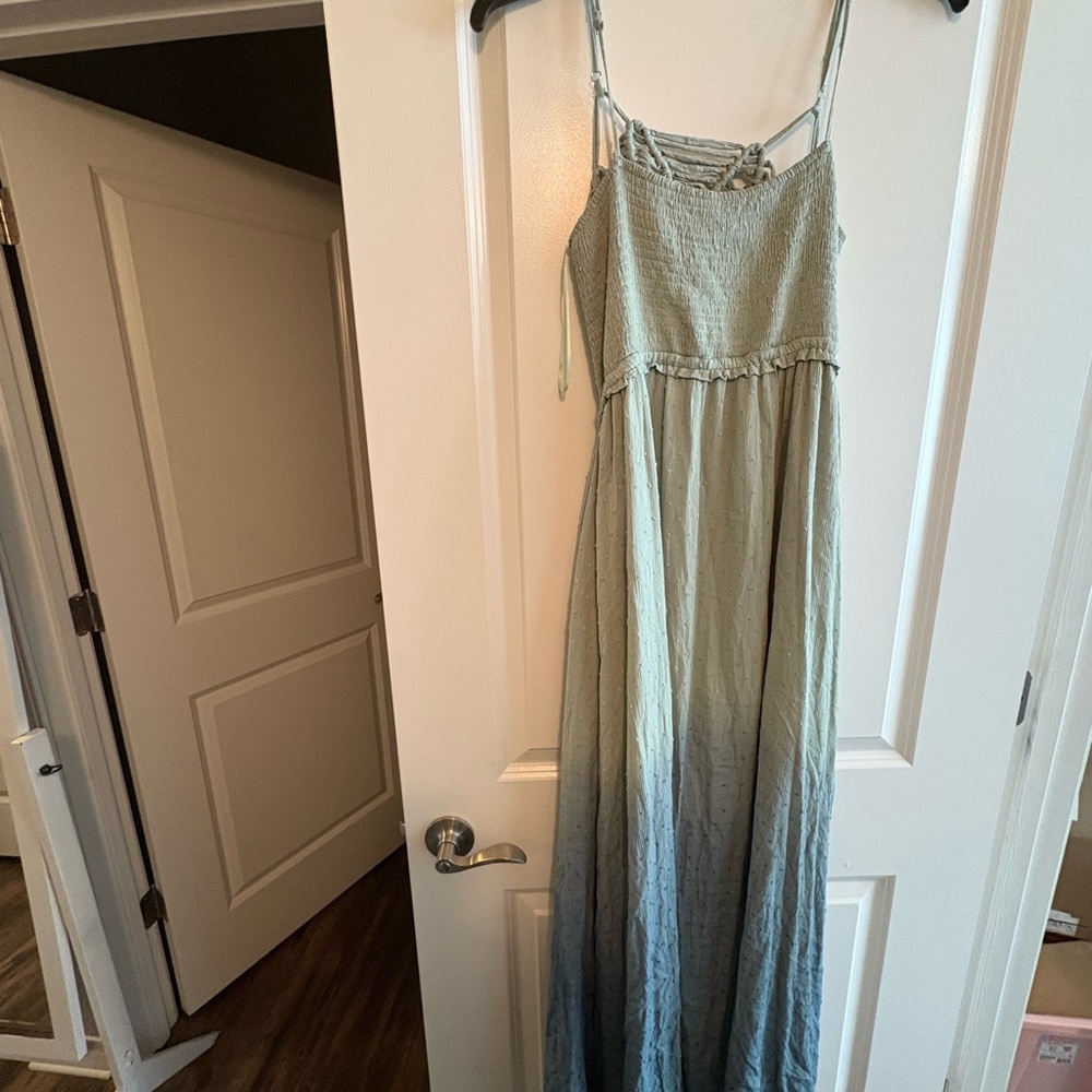 Blue Maxi Sundress with Spaghetti Straps for Casual Wear